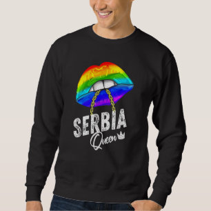 Serbia Queen Lgbtq Gay Pride Flag Lips Rainbow Men Sweatshirt