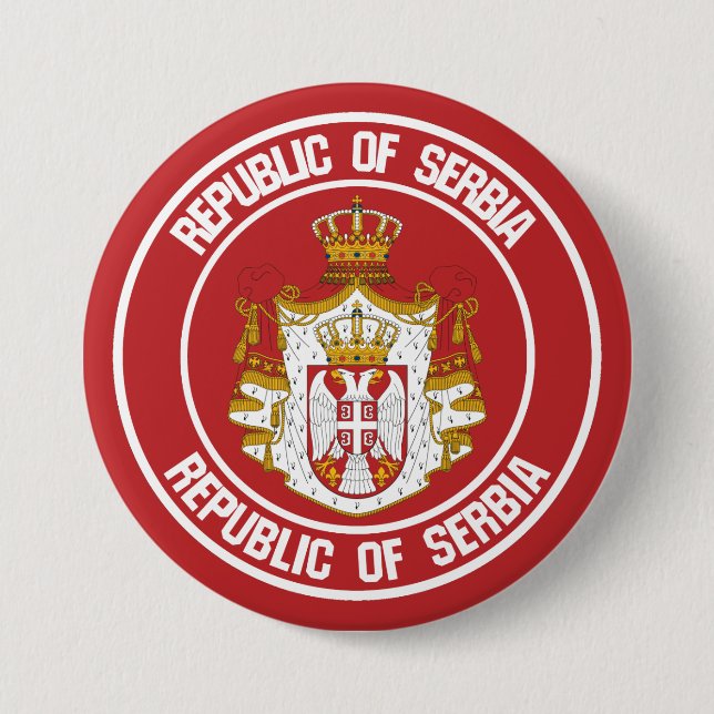 Serbia Round Emblem 3 Inch Round Button (Front)