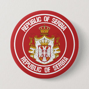 Serbia Round Emblem 3 Inch Round Button
