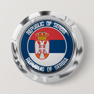 Serbia Round Emblem 3 Inch Round Button