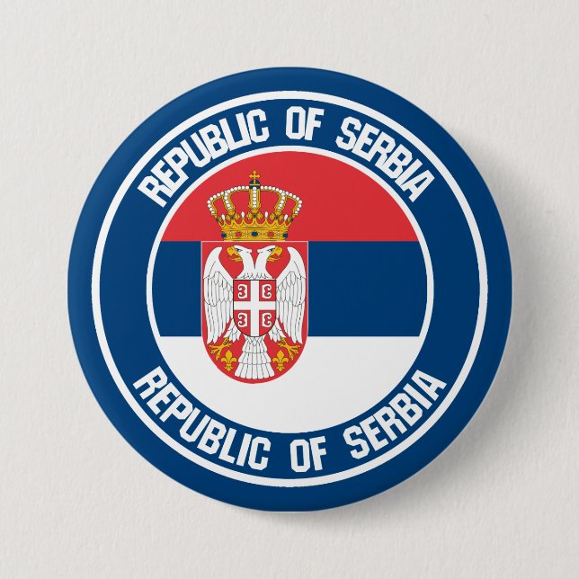 Serbia Round Emblem 3 Inch Round Button (Front)