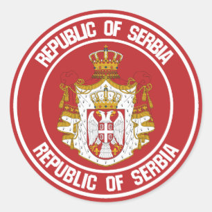 Serbia Round Emblem Classic Round Sticker