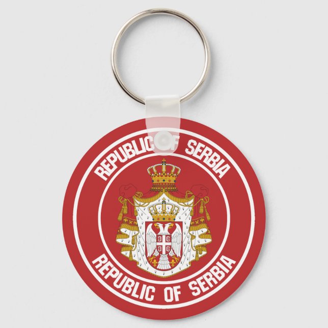 Serbia Round Emblem Keychain (Front)