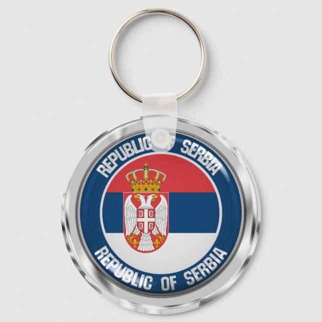 Serbia Round Emblem Keychain (Front)