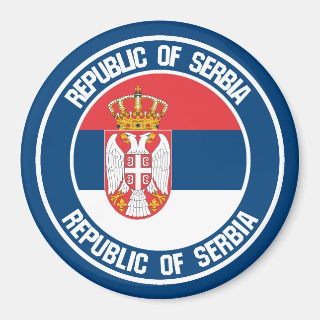 Serbia Round Emblem Magnet (Front)