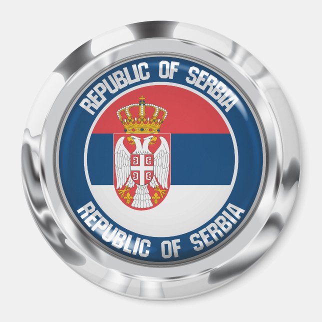 Serbia Round Emblem Magnet (Front)
