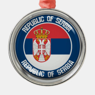 Serbia Round Emblem Metal Ornament