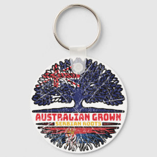 Serbia Serbian Australian Australia Tree Roots Keychain