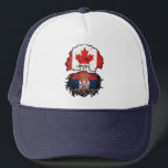 Serbia Serbian Canadian Canada Tree Roots Flag Trucker Hat<br><div class="desc">Show your pride in your Serbian heritage and Canadian identity. Your nationality is binational or one of your parents is from Serbia or Canada? Show your roots.</div>