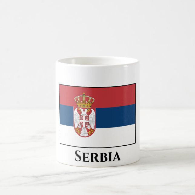 Serbia (Serbian) Flag Coffee Mug (Center)