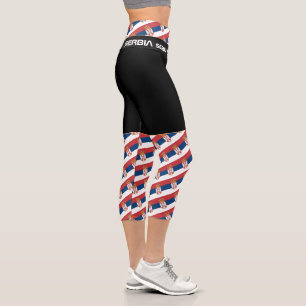 Serbia & Serbian Flag fashion, Fitness Capri Leggings