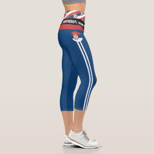Serbia & Serbian Flag fashion, Fitness, Sports Capri Leggings