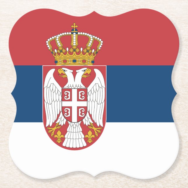Serbia (Serbian) Flag Paper Coaster (Front)