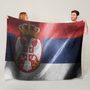 Serbia silk flag fleece blanket