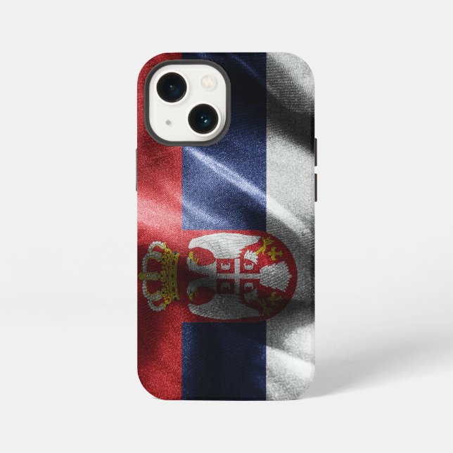 Serbia silk flag iPhone case (Back)