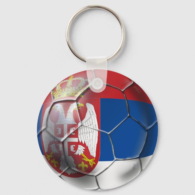 Serbia Soccer Keychain (Front)