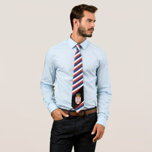 Serbia Stripes Tie, business Serbian Flag fashion Tie