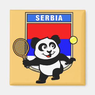 Serbia Tennis Panda Magnet