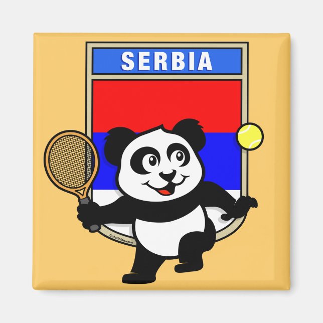 Serbia Tennis Panda Magnet (Front)