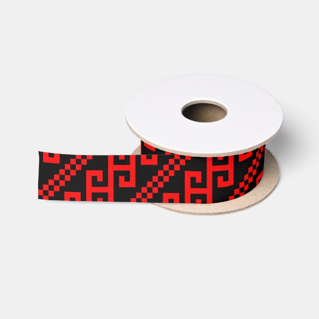serbia traditional ethnic costume motif folk satin ribbon (Spool)