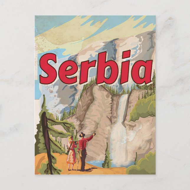 Serbia vintage Travel Poster Postcard (Front)