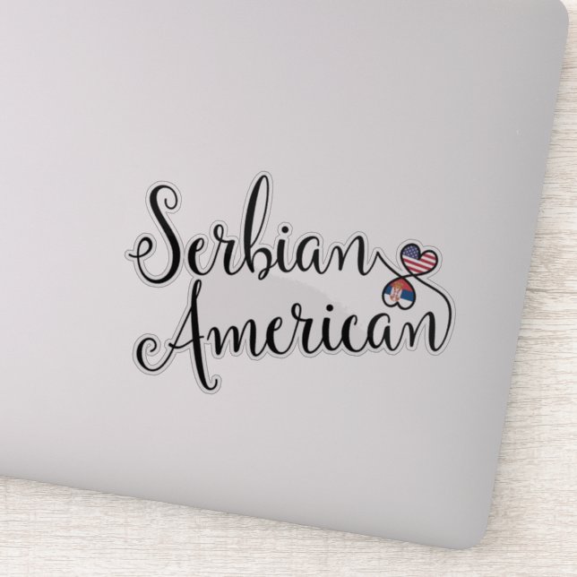 Serbian American Flag Heart, Serbia (Detail)