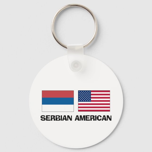 Serbian American Keychain (Front)