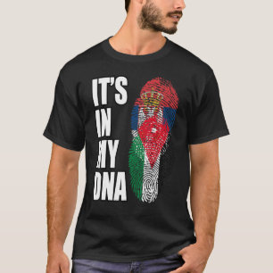 Serbian And Jordanian Vintage Heritage Dna Flag T-Shirt