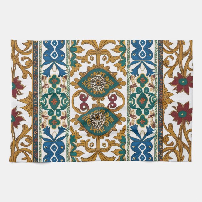 Serbian carpet pattern 5 kitchen towel (Horizontal)