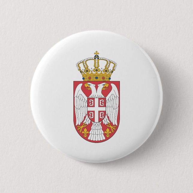 Serbian coat of arms 2 inch round button (Front)