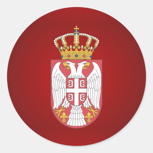 Serbian coat of arms classic round sticker (Front)