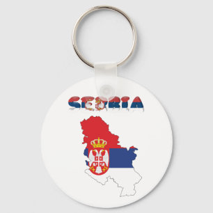 Serbian country flag keychain