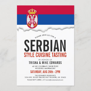 Serbian Cuisine   Party Flag White Invite