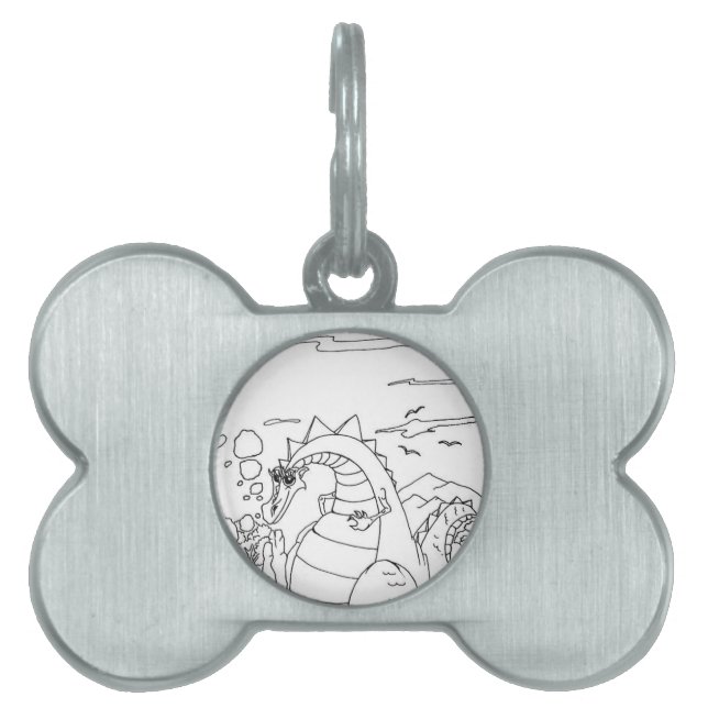 serbian cyrillic dragon pet name tag (Front)