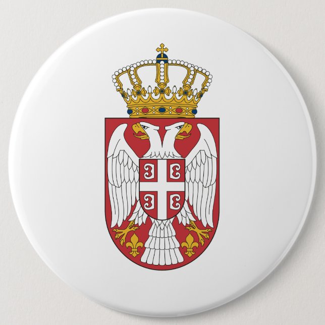 Serbian Eagle 6 Inch Round Button (Front)