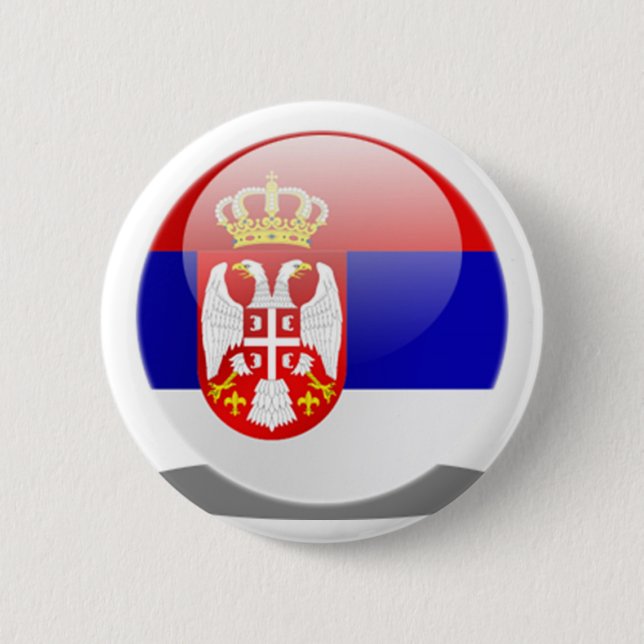 Serbian Flag 2 Inch Round Button (Front)