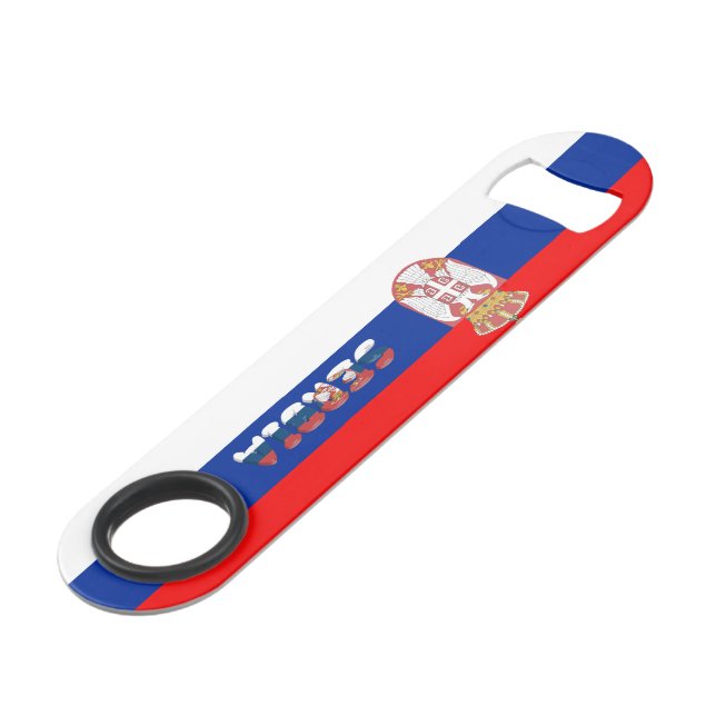 Serbian flag bar key (Front Angled)