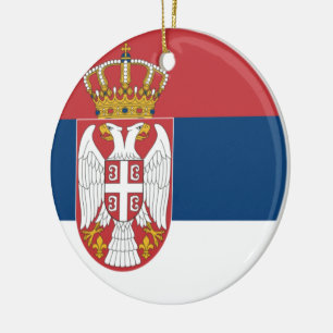 Serbian Flag Ceramic Ornament