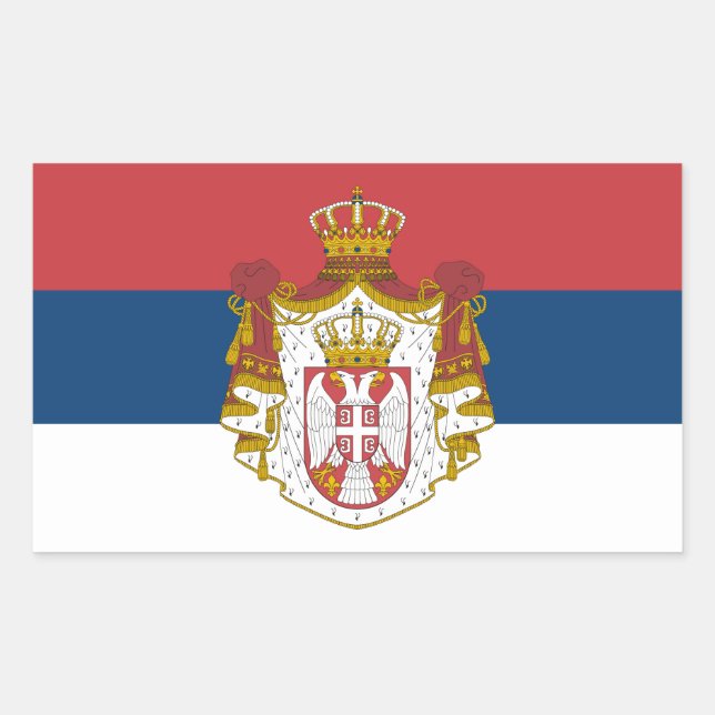 Serbian Flag & Coat of Arms, Flag of Serbia Sticker (Front)