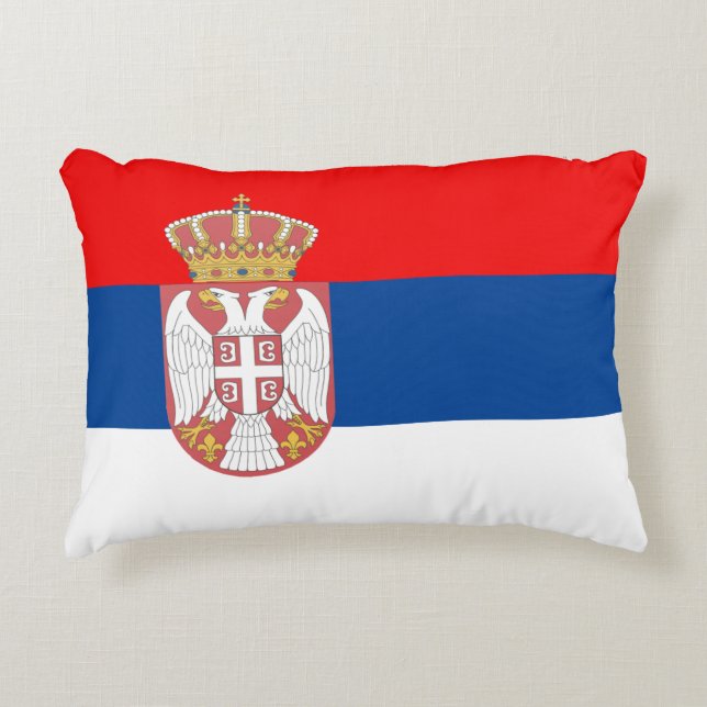 Serbian flag decorative pillow (Front)