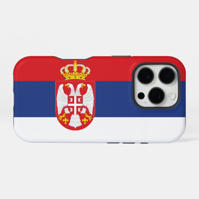 Serbian Flag iPhone Case (Back Horizontal)
