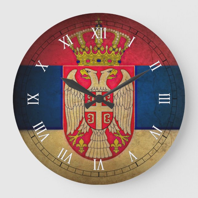 serbian flag large clock (Front)