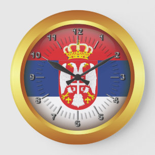 Serbian flag large clock