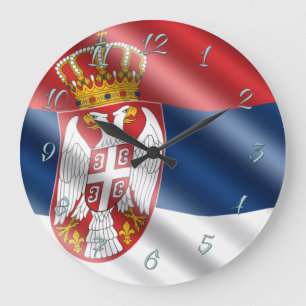 Serbian flag large clock