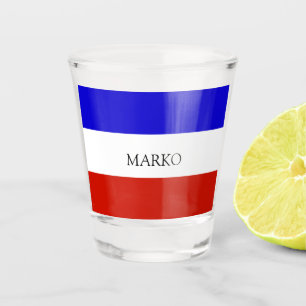Serbian flag, patriotic shot glass