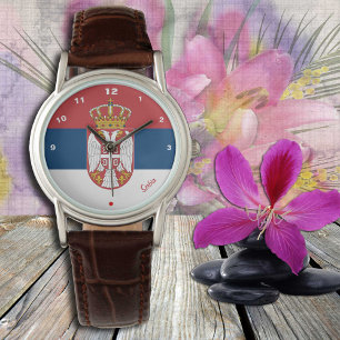 Serbian Flag & Serbia fashion heart /sports Watch
