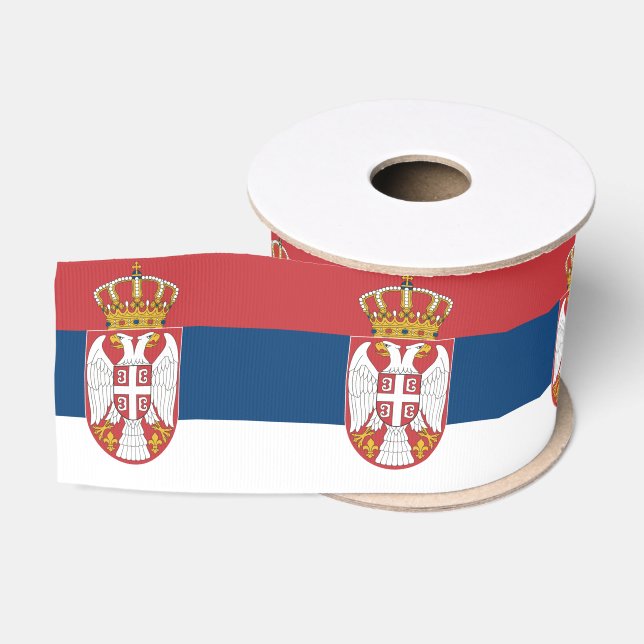 Serbian Flag & Serbia travel, holiday/sports Grosgrain Ribbon (Spool)