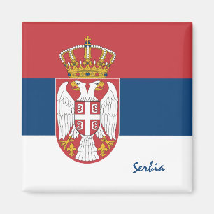 Serbian flag & Serbia travel, holiday/sports Magnet