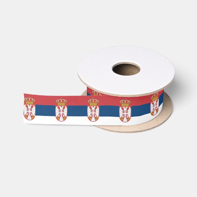Serbian Flag & Serbia travel, holiday/sports Satin Ribbon (Spool)