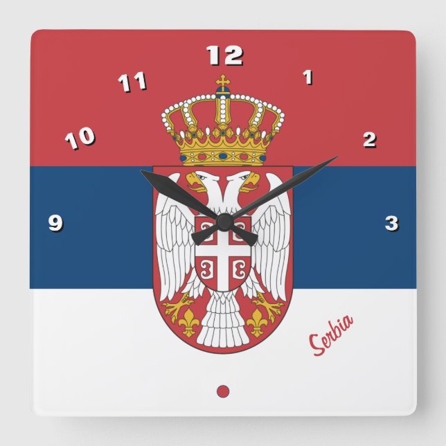 Serbian Flag & Serbia trendy clock /sports fan (Front)